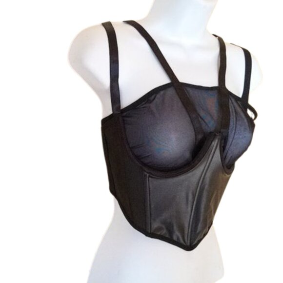 DOMINATRIX GOTH 2 piece Bra Top Set Size Large NEW NWOT - Picture 2 of 4